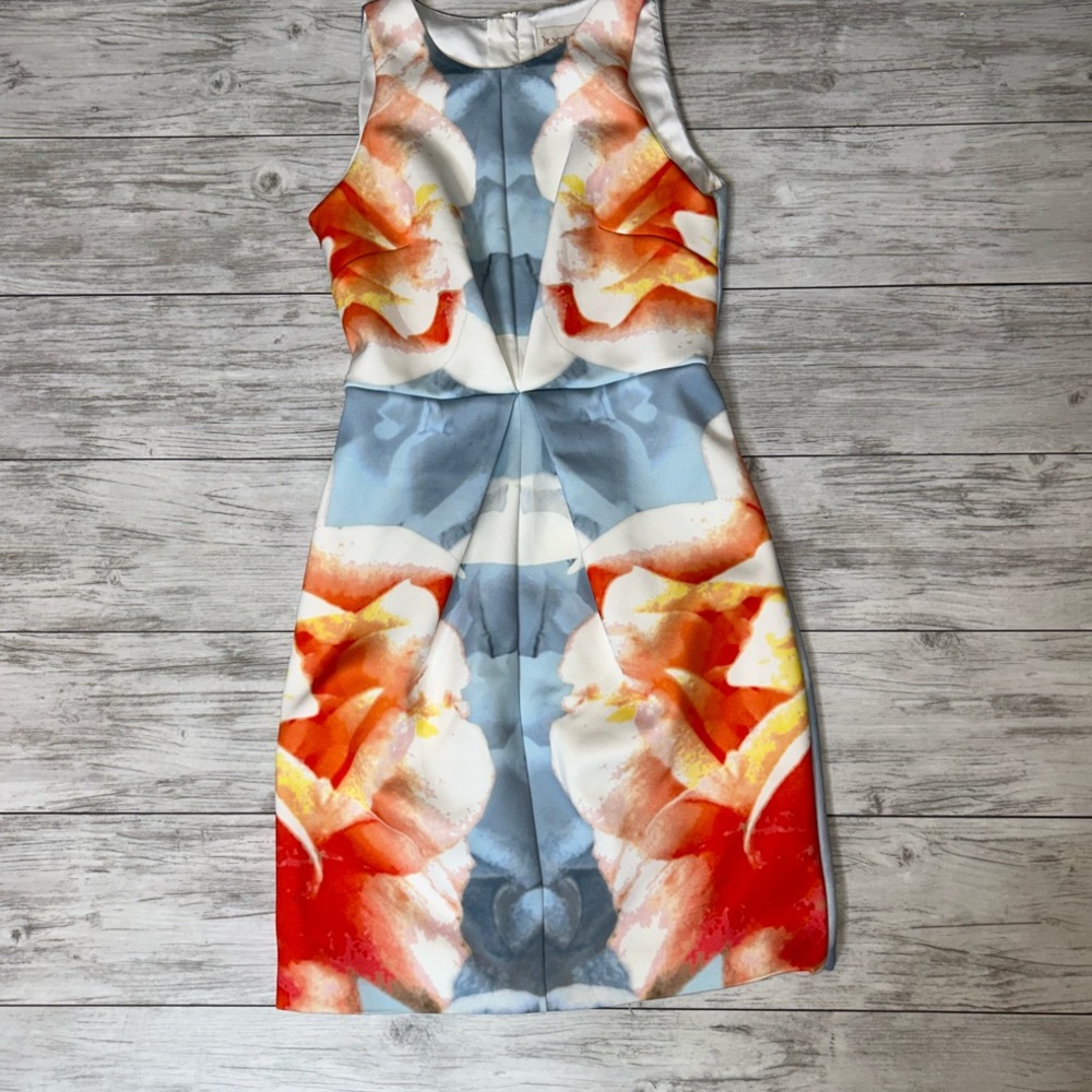 KEEPSAKE the Label Blue and Orange Sheath Dress Sleeveless Size Small
